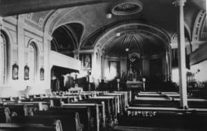 Photo d'archive de l'église Notre-Dame-des-Sept-Douleurs de Portneuf. Photo: Société d'histoire et du patrimoine -Portneuf 1861.